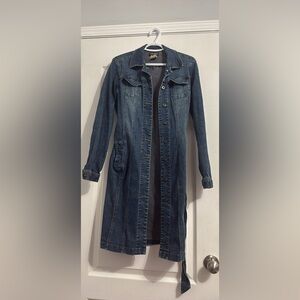Armor Jeans Women's Blue Denim Long Coat Medium